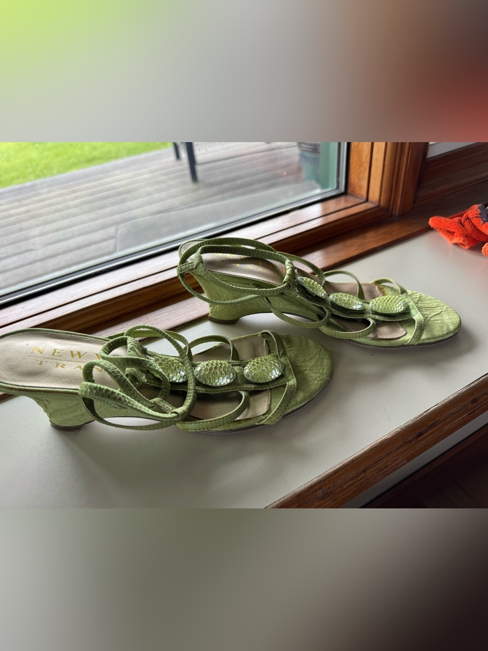 Green Strappy Heeled Sandals - New York & Company